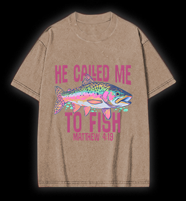 Fish's Bible Style Vintage Washed 100% Cotton T-Shirt