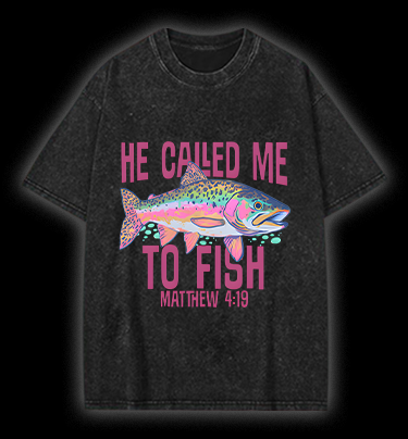 Fish's Bible Style Vintage Washed 100% Cotton T-Shirt