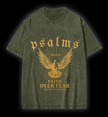 Bird's Psalm Style Vintage Washed 100% Cotton T-Shirt