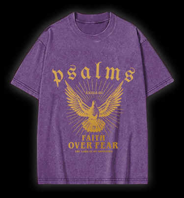 Bird's Psalm Style Vintage Washed 100% Cotton T-Shirt
