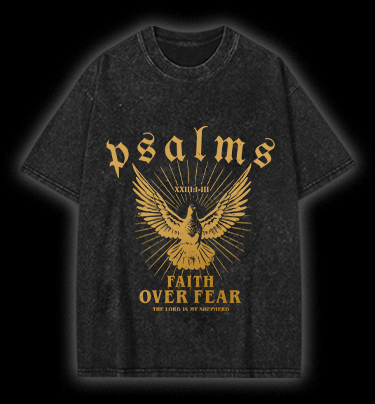 Bird's Psalm Style Vintage Washed 100% Cotton T-Shirt