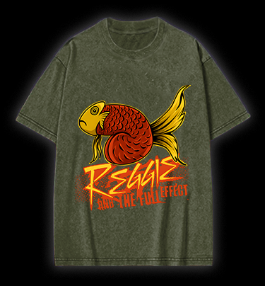 Fish's Funk Style Vintage Washed 100% Cotton T-Shirt