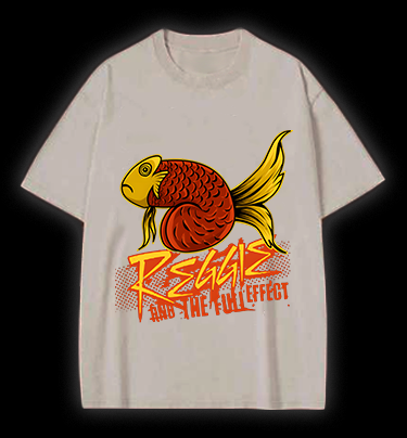 Fish's Funk Style Vintage Washed 100% Cotton T-Shirt