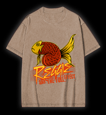 Fish's Funk Style Vintage Washed 100% Cotton T-Shirt