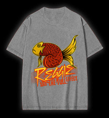 Fish's Funk Style Vintage Washed 100% Cotton T-Shirt