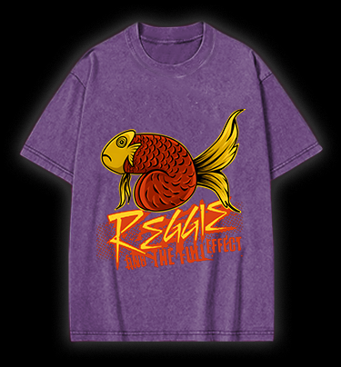 Fish's Funk Style Vintage Washed 100% Cotton T-Shirt