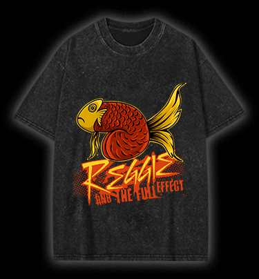 Fish's Funk Style Vintage Washed 100% Cotton T-Shirt