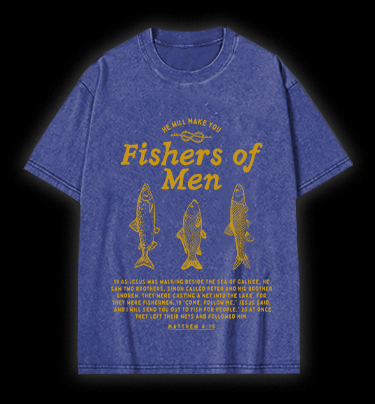 Fish's Bible Style Vintage Washed 100% Cotton T-Shirt