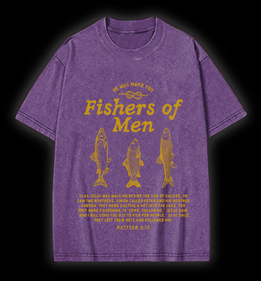 Fish's Bible Style Vintage Washed 100% Cotton T-Shirt