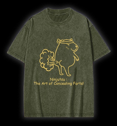 Capybara's Fart Style Vintage Washed 100% Cotton T-Shirt