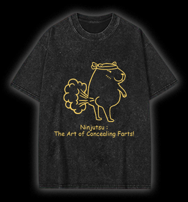 Capybara's Fart Style Vintage Washed 100% Cotton T-Shirt