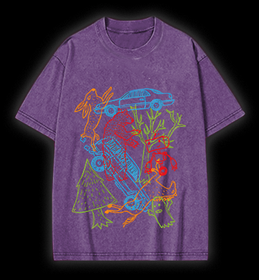 Forest Animals Vibe Vintage Washed 100% Cotton T-Shirt