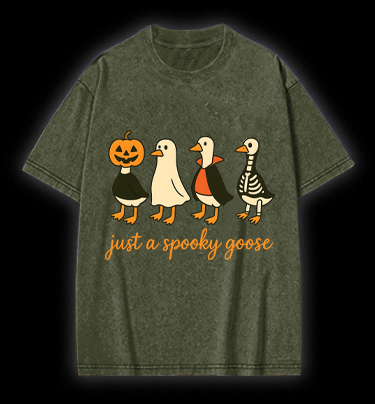 Halloween Geese Fun Vintage Washed 100% Cotton T-Shirt