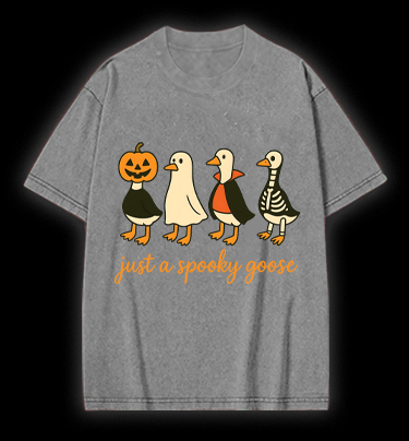 Halloween Geese Fun Vintage Washed 100% Cotton T-Shirt