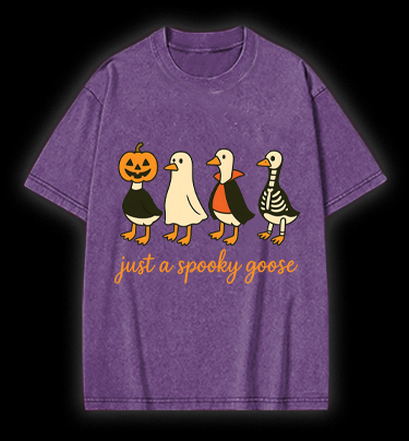 Halloween Geese Fun Vintage Washed 100% Cotton T-Shirt
