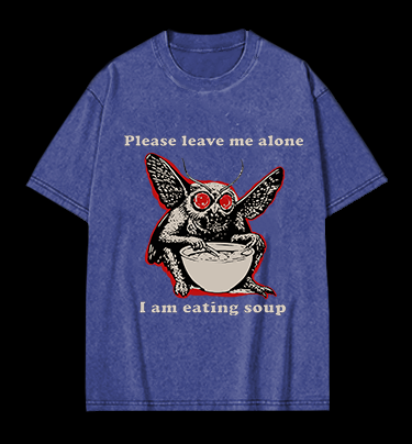 Funny Moth's Soup Time Vintage Washed 100% Cotton T-Shirt