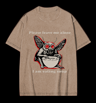Funny Moth's Soup Time Vintage Washed 100% Cotton T-Shirt