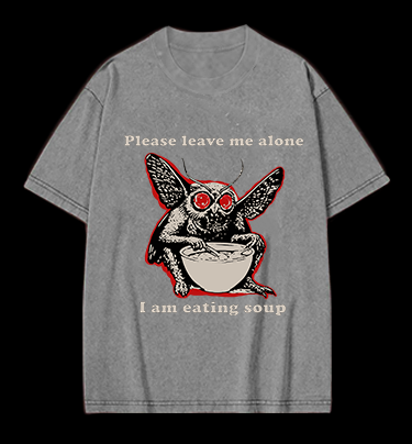 Funny Moth's Soup Time Vintage Washed 100% Cotton T-Shirt