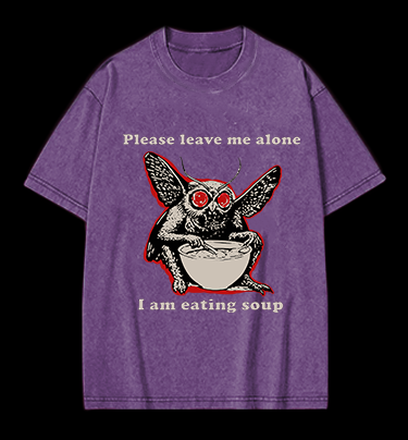 Funny Moth's Soup Time Vintage Washed 100% Cotton T-Shirt