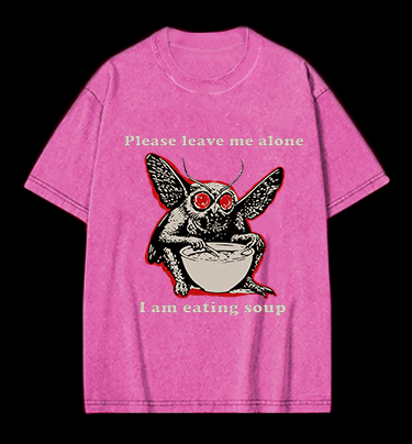 Funny Moth's Soup Time Vintage Washed 100% Cotton T-Shirt