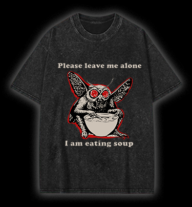 Funny Moth's Soup Time Vintage Washed 100% Cotton T-Shirt