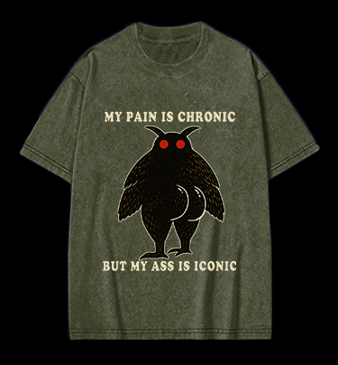 Moth's Chronic Pain & Iconic Ass Vintage Washed 100% Cotton T-Shirt