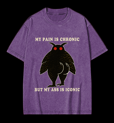 Moth's Chronic Pain & Iconic Ass Vintage Washed 100% Cotton T-Shirt