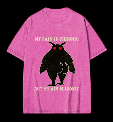 Moth's Chronic Pain & Iconic Ass Vintage Washed 100% Cotton T-Shirt
