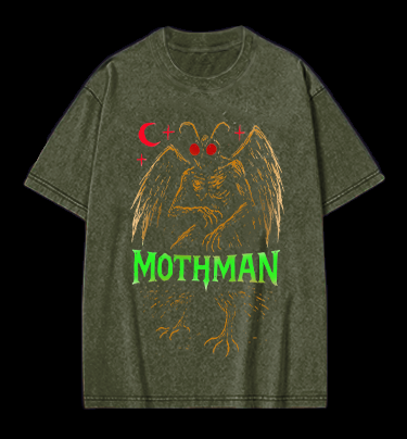 Urban Legend Mothman Vintage Washed 100% Cotton T-Shirt