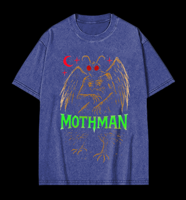 Urban Legend Mothman Vintage Washed 100% Cotton T-Shirt