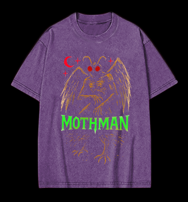 Urban Legend Mothman Vintage Washed 100% Cotton T-Shirt
