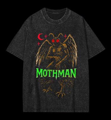 Urban Legend Mothman Vintage Washed 100% Cotton T-Shirt