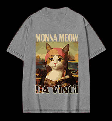 Monna Meow Art Vintage Washed 100% Cotton T-Shirt