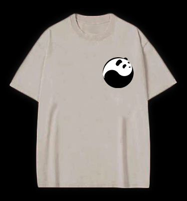 Panda Yin - Yang Symbol Vintage Washed 100% Cotton T-Shirt