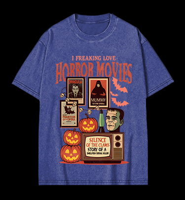 Horror Movies & Halloween Vintage Washed 100% Cotton T-Shirt