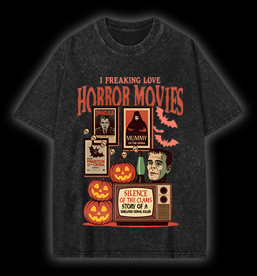 Horror Movies & Halloween Vintage Washed 100% Cotton T-Shirt
