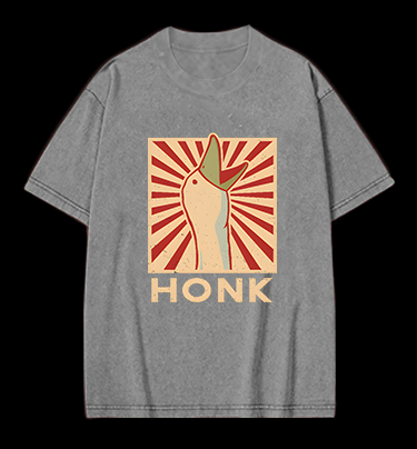 Honk Duck Design Vintage Washed 100% Cotton T-Shirt