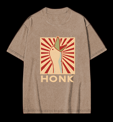 Honk Duck Design Vintage Washed 100% Cotton T-Shirt