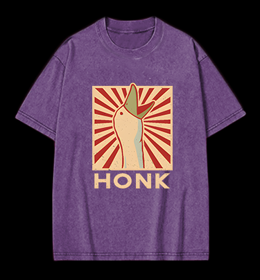 Honk Duck Design Vintage Washed 100% Cotton T-Shirt
