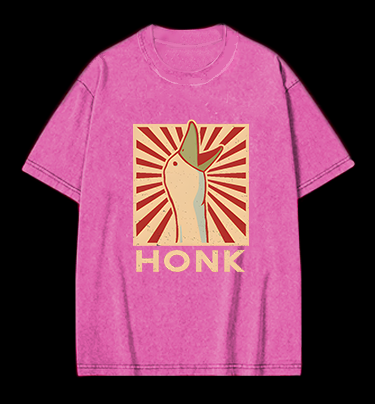 Honk Duck Design Vintage Washed 100% Cotton T-Shirt
