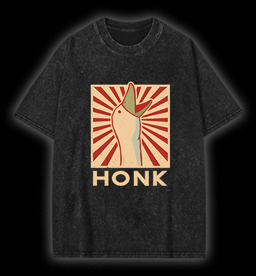 Honk Duck Design Vintage Washed 100% Cotton T-Shirt