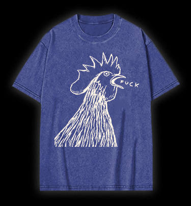 Rooster's Rry:FUCK Vintage Washed 100% Cotton T-Shirt