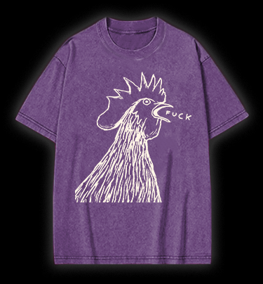 Rooster's Rry:FUCK Vintage Washed 100% Cotton T-Shirt