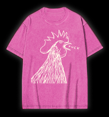Rooster's Rry:FUCK Vintage Washed 100% Cotton T-Shirt