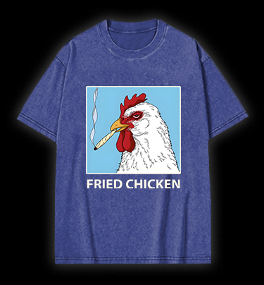 Cool Chicken Fried Chicken Vintage Washed 100% Cotton T-Shirt