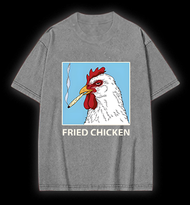Cool Chicken Fried Chicken Vintage Washed 100% Cotton T-Shirt