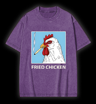 Cool Chicken Fried Chicken Vintage Washed 100% Cotton T-Shirt