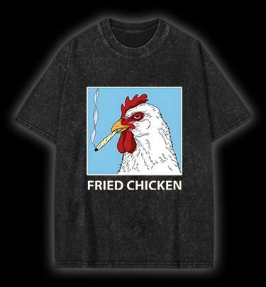 Cool Chicken Fried Chicken Vintage Washed 100% Cotton T-Shirt