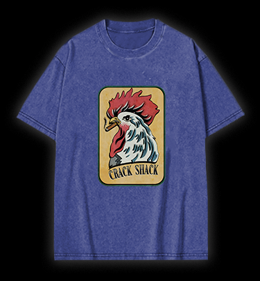 Rooster of Crack Shack Vintage Washed 100% Cotton T-Shirt