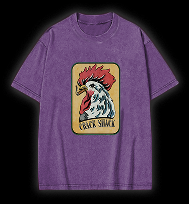 Rooster of Crack Shack Vintage Washed 100% Cotton T-Shirt